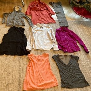 Mixed Lot of 8 Banana Republic Dress/Tops/Pants/Shirts/Silk Blouse size 2/4/XS/S